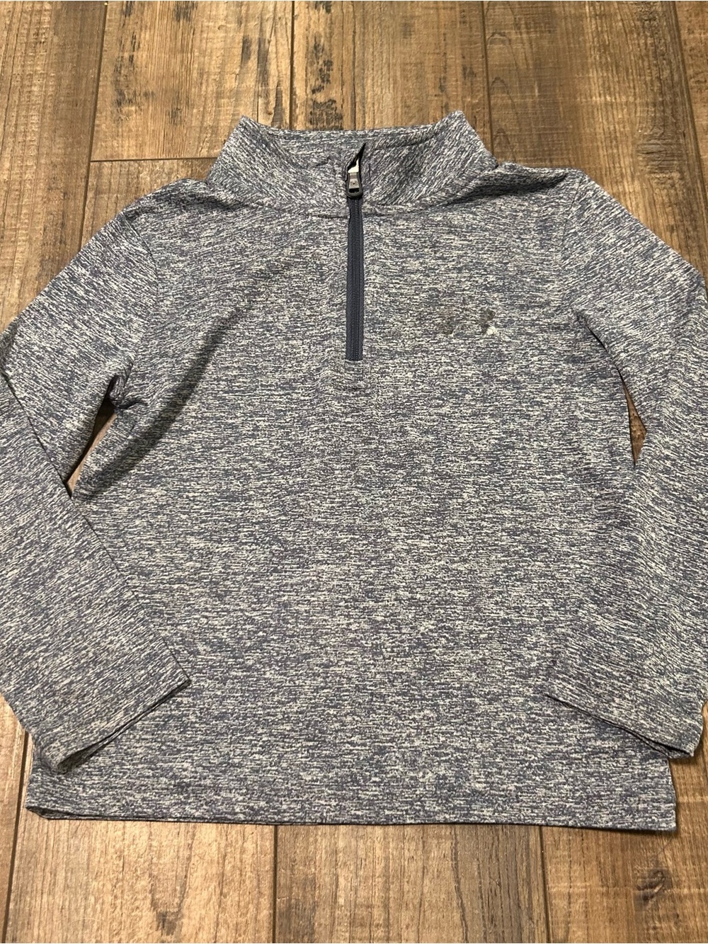 Under Armour Gray 1/4 Zip Mock Neck Long Sleeve Pullover Kids Size 4